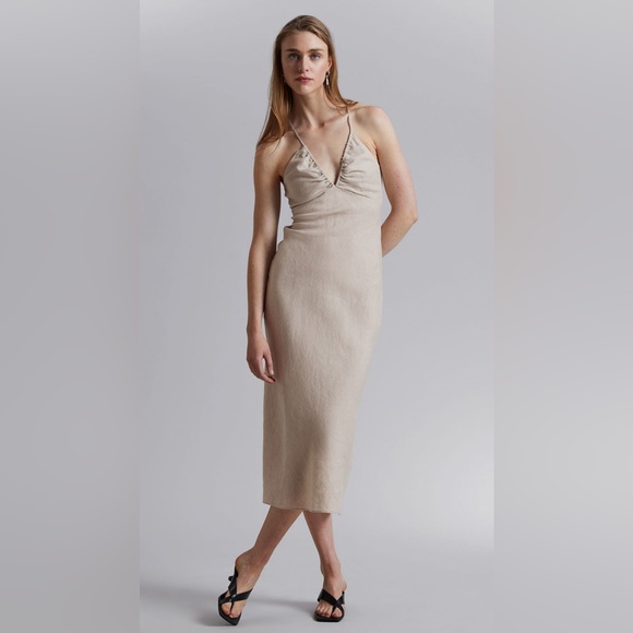 & Other Stories Dresses & Skirts - & Other Stories NWOT open-back strappy linen midi dress